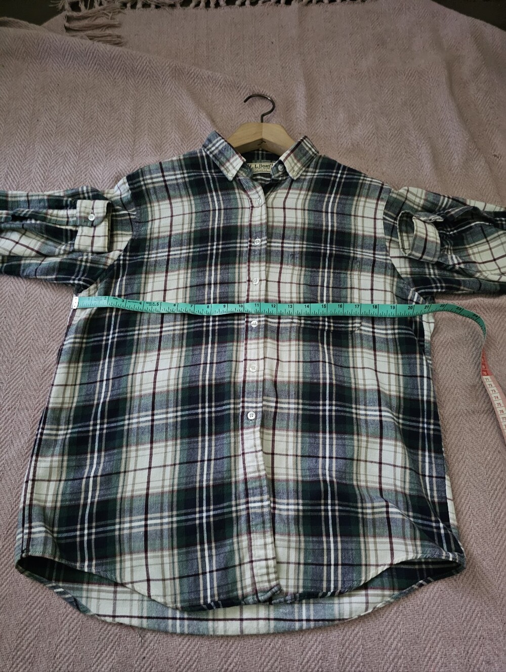 Vintage LL Bean Plaid Flannel Button-up Shirt - Picture 10 of 16